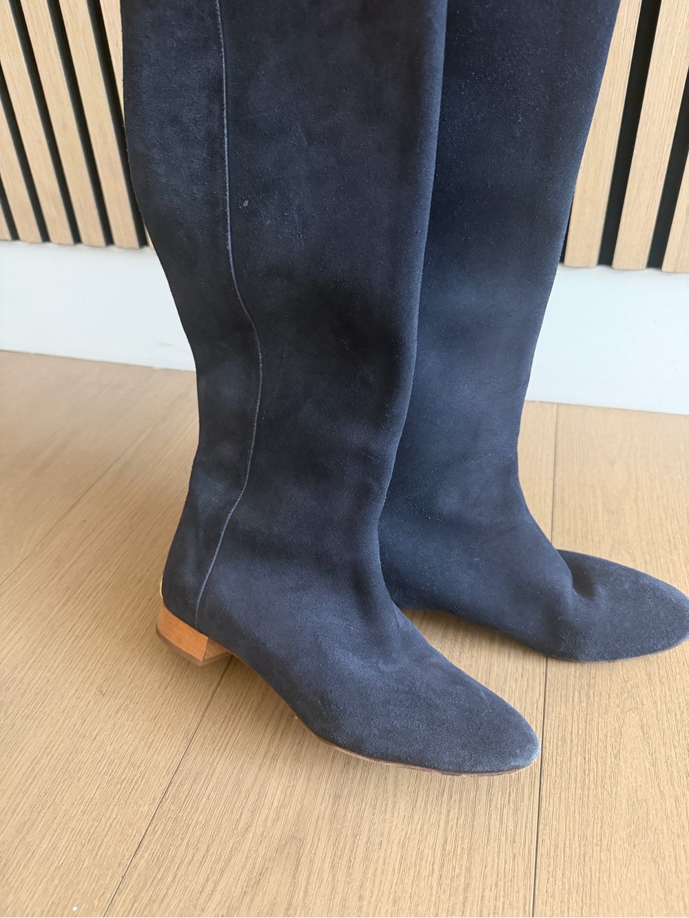 Chloe Women’s Tall Suede Boots in Navy - Classic Knee-High Style